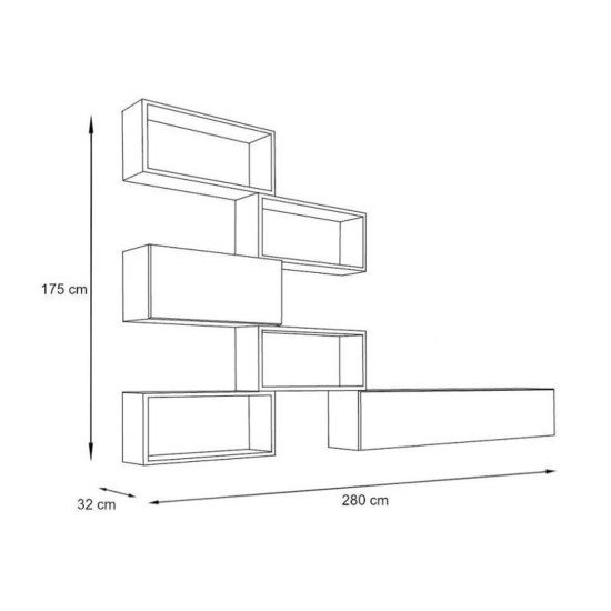 Showing image for Wall Unit BLOX VIII Black/White Wall Unit BLOX VIII Black/White image