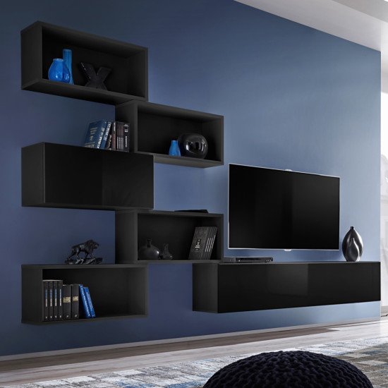 Showing image for Wall Unit BLOX VIII Black Wall Unit BLOX VIII Black image