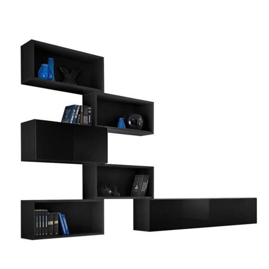 Showing image for Wall Unit BLOX VIII Black Wall Unit BLOX VIII Black image