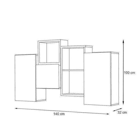 Showing image for Mini Wall Unit BLOX III White Mini Wall Unit BLOX III White image
