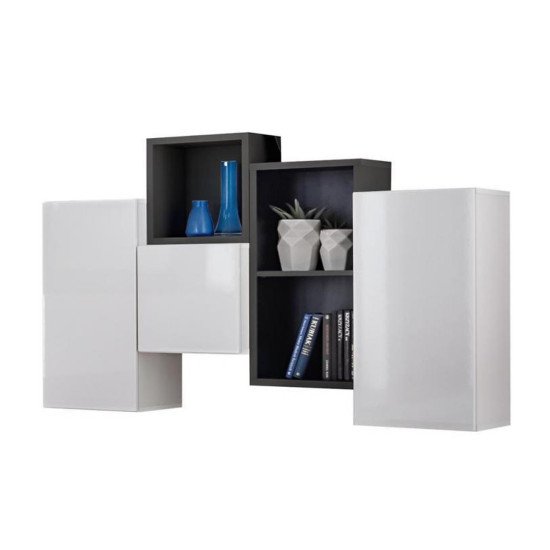 Showing image for Mini Wall Unit BLOX III White/Black Mini Wall Unit BLOX III White/Black Furniture, Furniture Wall Units, Modern Furniture Wall Units, Collection BLOX image
