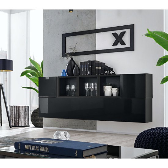 Showing image for Mini Wall Unit BLOX V Black Mini Wall Unit BLOX V Black Furniture, Furniture Wall Units, Modern Furniture Wall Units, Collection BLOX image