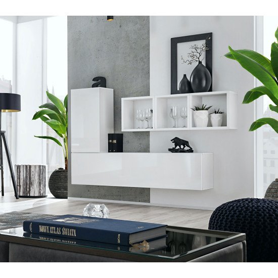 Showing image for Mini Wall Unit BLOX VI White Mini Wall Unit BLOX VI White Furniture, Furniture Wall Units, Modern Furniture Wall Units, Collection BLOX image