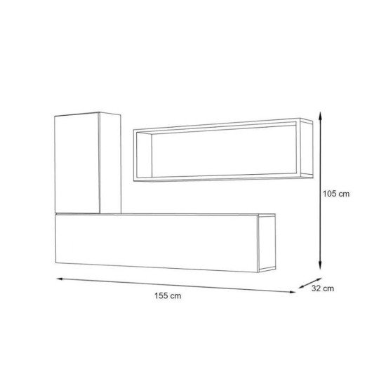 Showing image for Mini Wall Unit BLOX VI White Mini Wall Unit BLOX VI White Furniture, Furniture Wall Units, Modern Furniture Wall Units, Collection BLOX image