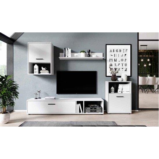 Showing image for Wall Unit HALO WHITE Wall Unit HALO WHITE Furniture, Living Room Furniture, Furniture Wall Units, Modern Furniture Wall Units image