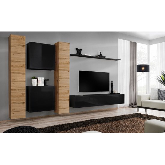 Showing image for Wall cabinet SWITCH SW 3 - Black Wall cabinet SWITCH SW 3 - Black Furniture, Showcases, Wall Shelves, Modern Living Room Showcases, Office Furniture, Collection SWITCH image