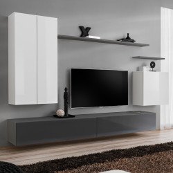 מזנון תלוי לסלון SWITCH II - White/Graphite