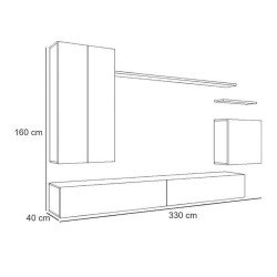 מזנון תלוי לסלון SWITCH II - Wotan/Black