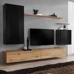 מזנון תלוי לסלון SWITCH II - Black/Wotan