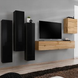 מזנון תלוי לסלון SWITCH III - Black/Wotan