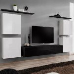 מזנון תלוי לסלון SWITCH IV - White/Black