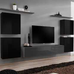 מזנון תלוי לסלון SWITCH IV - Black/Graphite