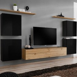 מזנון תלוי לסלון SWITCH IV - Black/Wotan