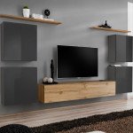 מזנון תלוי לסלון SWITCH IV - Graphite/Wotan