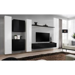 Wall unit SWITCH VI - White/Black
