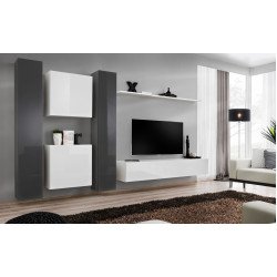 Wall unit SWITCH VI - Graphite/White