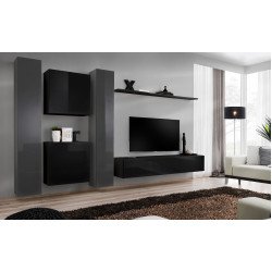 Wall unit SWITCH VI - Graphite/Black
