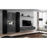 Wall unit SWITCH VI - Black/Graphite
