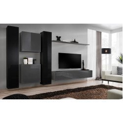 Wall unit SWITCH VI - Black/Graphite