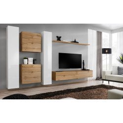 Wall unit SWITCH VI - White/Wotan