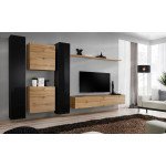 Wall unit SWITCH VI - Black/Wotan