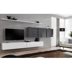 Wall unit SWITCH VII - White/Graphite