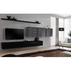 Wall unit SWITCH VII - Black/Graphite