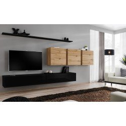 Wall unit SWITCH VII - Black/Wotan