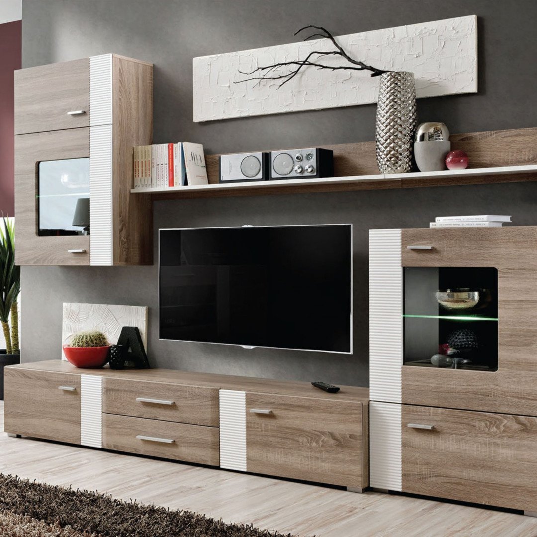 ALEPPO Living Room Wall Unit Set White ALEPPO Living Room Wall Unit Set White