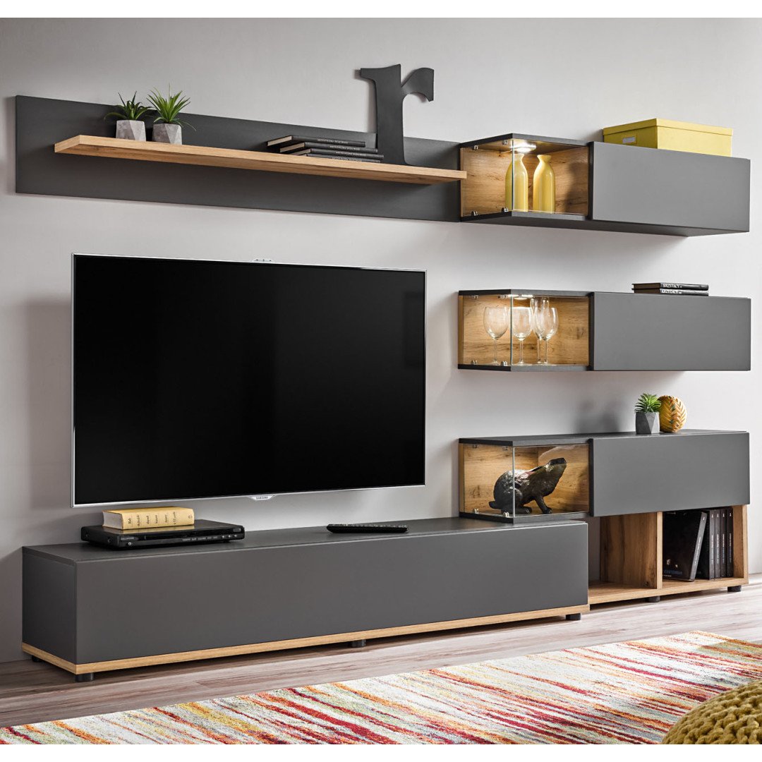 SILK wotan oak Living Room Wall Unit SILK wotan oak Living Room Wall Unit